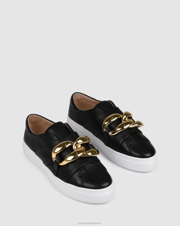 tempel sneakers 46LN235 zwart leer Jo Mercer schoenen