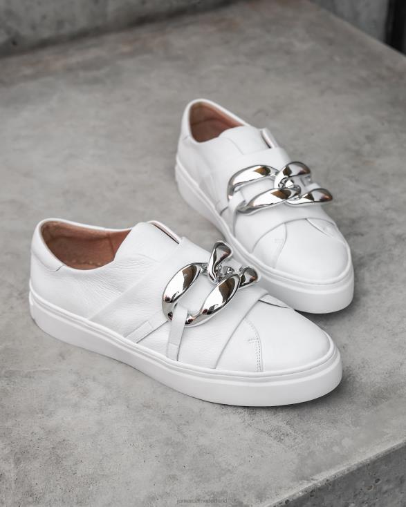 tempel sneakers 46LN239 wit leer Jo Mercer schoenen