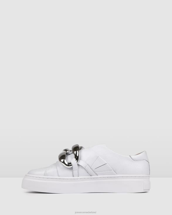 tempel sneakers 46LN239 wit leer Jo Mercer schoenen