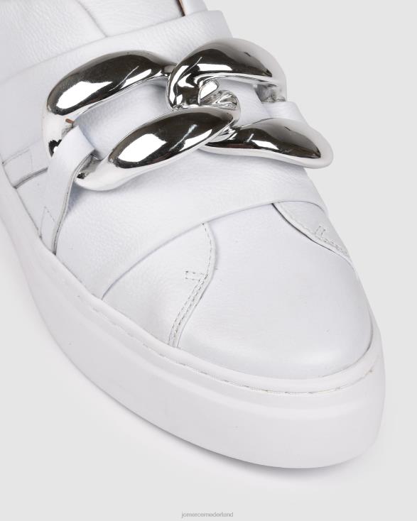 tempel sneakers 46LN239 wit leer Jo Mercer schoenen