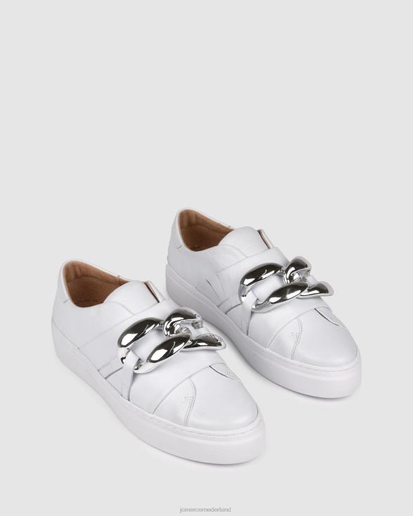tempel sneakers 46LN239 wit leer Jo Mercer schoenen