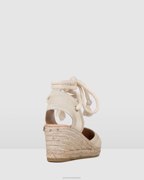 Adelfa espadrilles met halfhoge hak 46LN74 licht taupe suède Jo Mercer schoenen